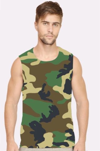 Camouflage Print Vest for Men