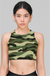 Green Army Camouflage Sports Bra for Women