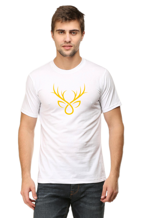 Golden Antlers White T-shirt for Men