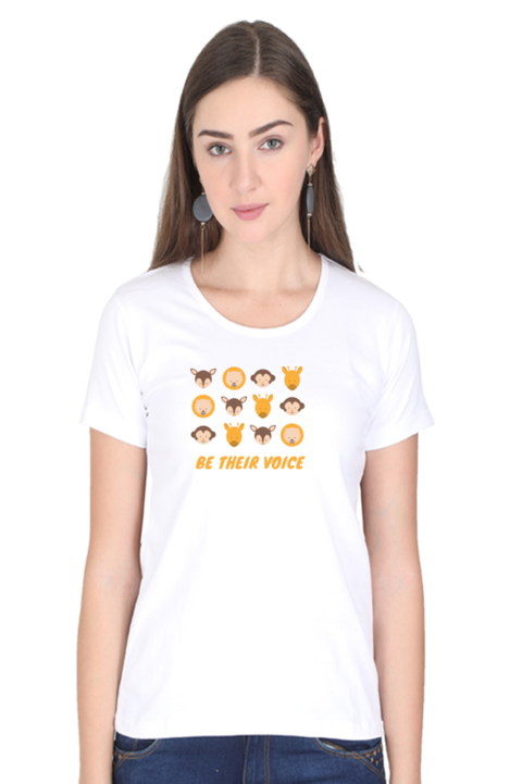 White Be Their Voice T-Shirt for Women