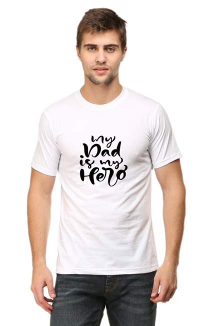 My Dad is My Hero White T-Shirt for Men