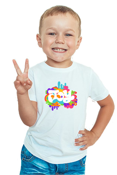 Colours of Joy T-Shirt for Boys - White