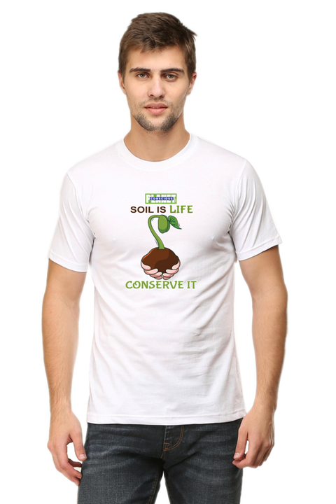 Soil is Life, Conserve It T-shirt for Men - White