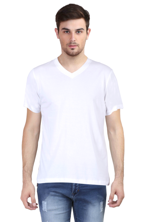 Plain White V-Neck T-Shirt for Men