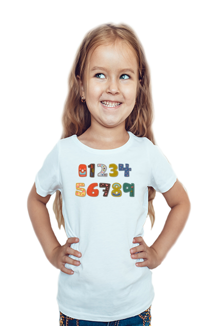 Numbers in English White T-Shirt for Baby Girl