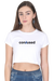 White Confused Crop Top for Women