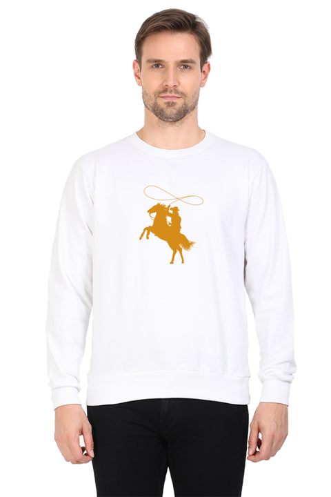 White Cowboy Lasso Rope Sweatshirt for Men