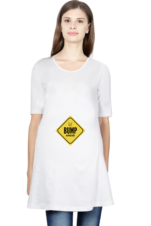 Bump Ahead White Maternity T-Shirt for Women