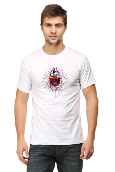 Mahadev Trishul White T-Shirt for Men