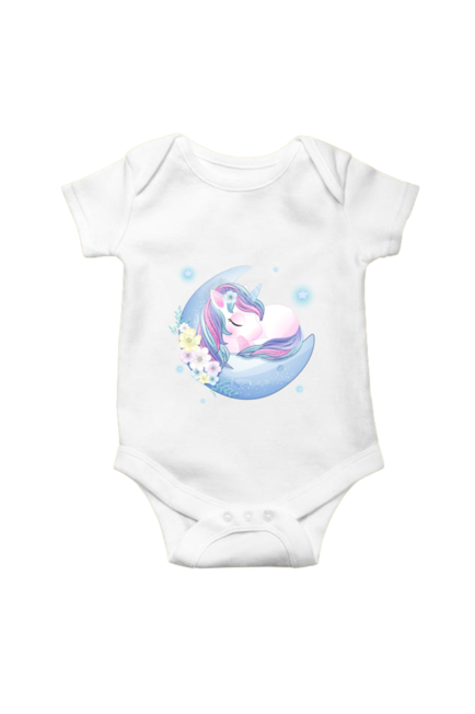 Unicorn on the Moon White Rompers for Baby