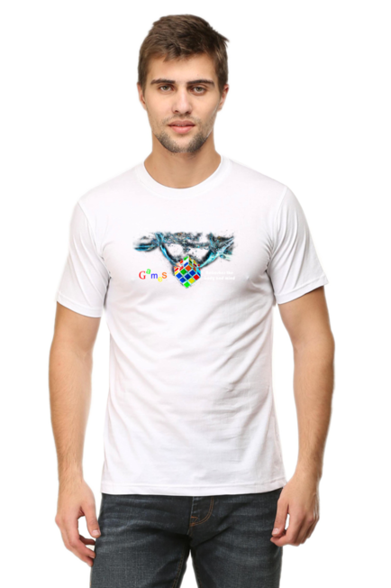 White Refresh Body and Mind T-Shirt for Men