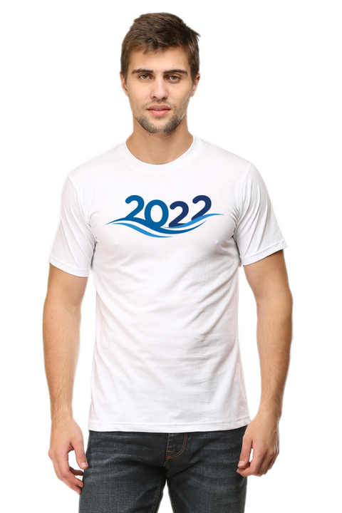 New Year 2022 Blues T-shirt for Men - White