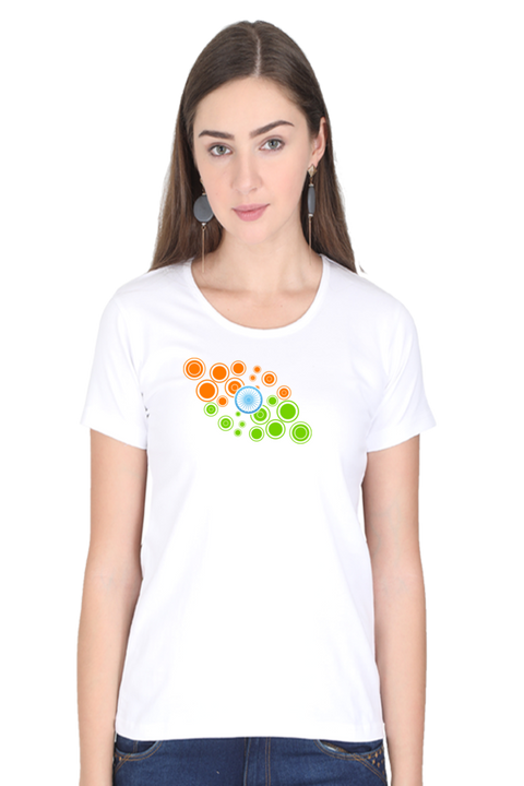 Indian Bubbles T-Shirt for Women - White
