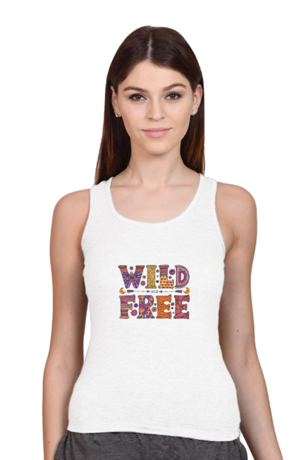Wild And Free White Tank Top for Women