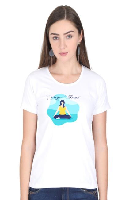 White Yoga Time T-Shirt for Women
