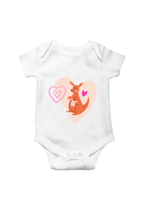 White Pink Kangaroo Rompers for Baby