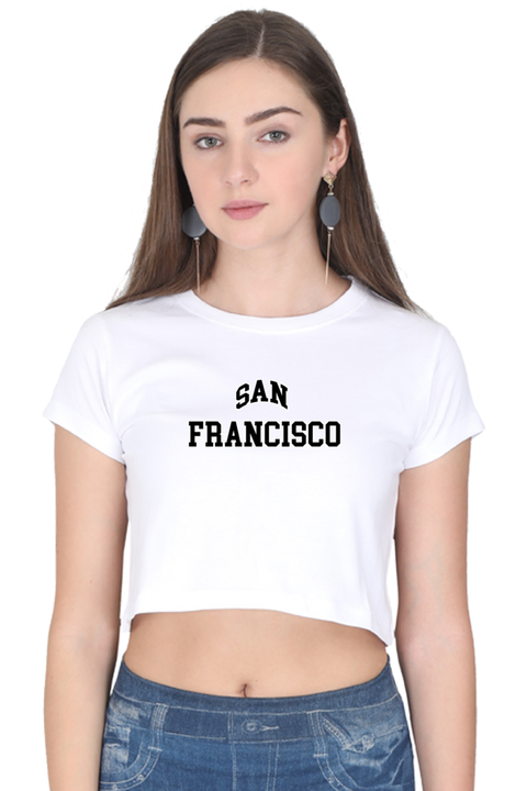 San Francisco White Crop Top for Women