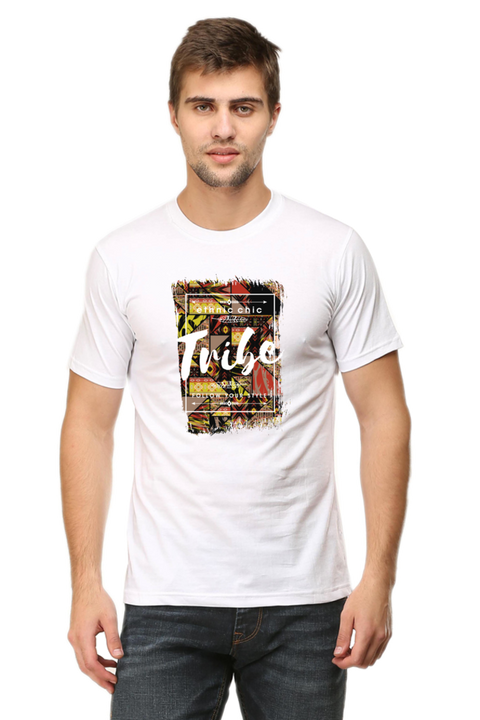 Ethnic Chic Tribe White T-Shirt for Men