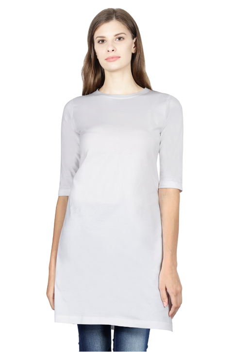 White Long Cotton T-shirts to Wear with Leggings