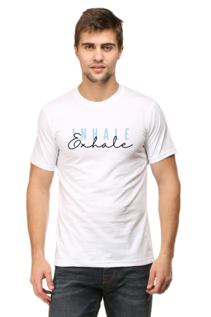 Yoga Inhale Exhale White T-shirt for Men