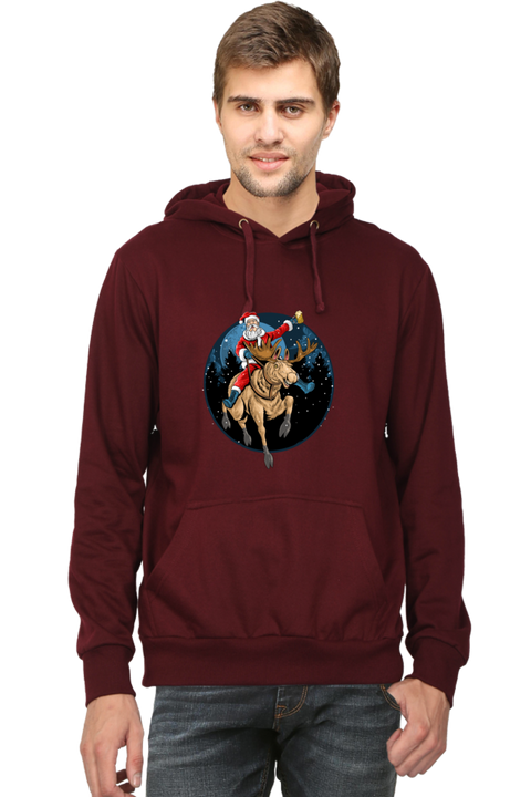 Santa Claus is Comin to Town Hoodies for Men - Maroon
