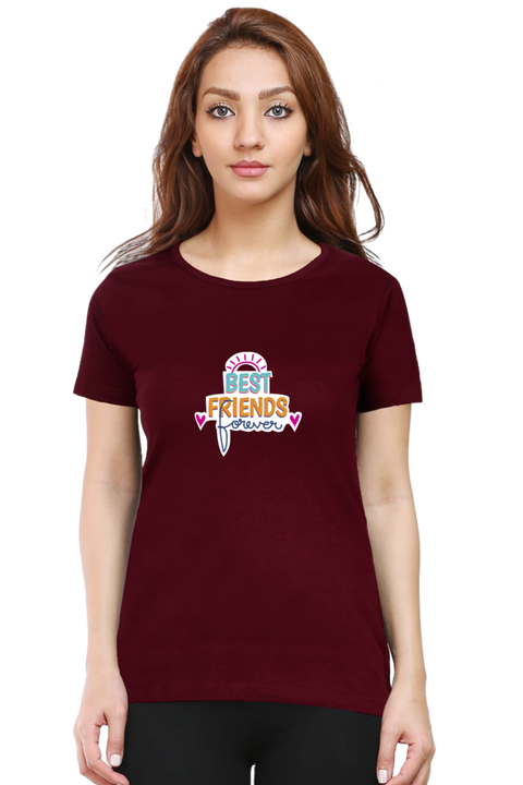 Best Friends Forever T-Shirt for Women - Maroon