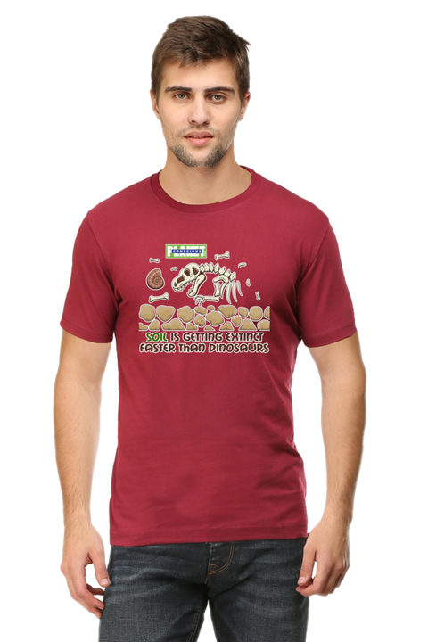 Soil is Getting Extinct Faster Than Dinosaurs T-shirt for Men - Maroon