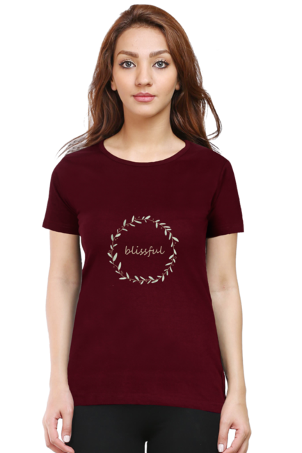 Maroon Blissful T-Shirt for Women