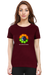 Independence Day Floral Maroon T-Shirt for Women