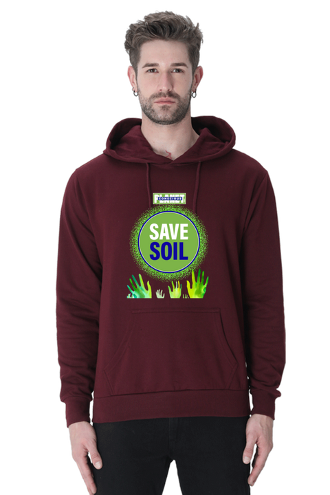 Save Soil Unisex Maroon Sweatshirt Hoodies