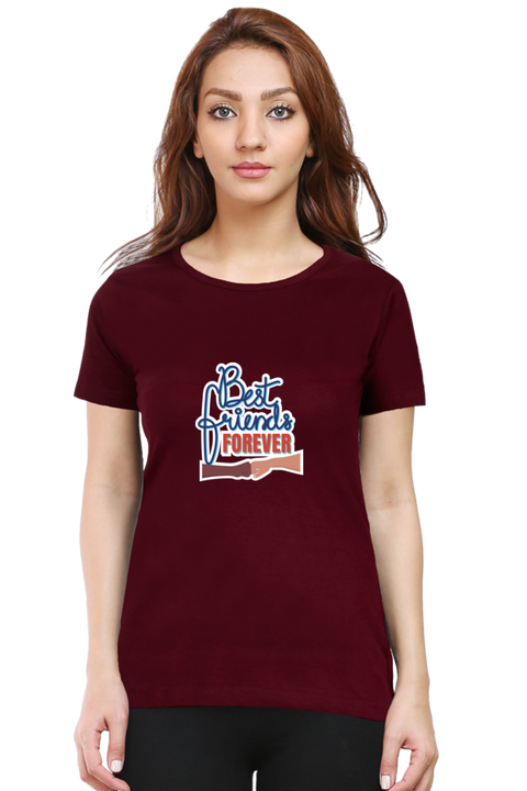 Best Friends Forever Again T-Shirt for Women - Maroon