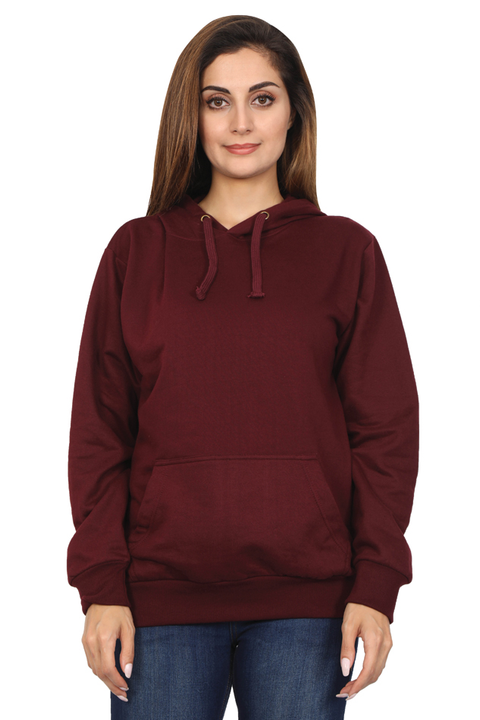 Plain Maroon Sweatshirt Hoodies for Women