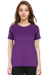 Purple Plain Half Sleeves T-Shirt for Women
