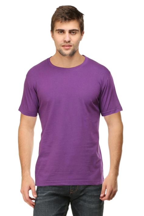 Purple Men Plain T-Shirts