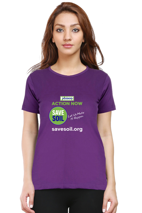 Action Now, Let Us Make It Happen T-shirt for Women - Purple