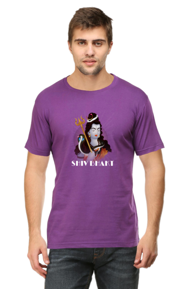 Maha Shiv Bhakt Purple T-Shirt for Men