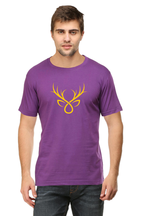 Golden Antlers Purple T-shirt for Men