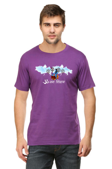 Om Namah Shivay Purple T-Shirt for Men