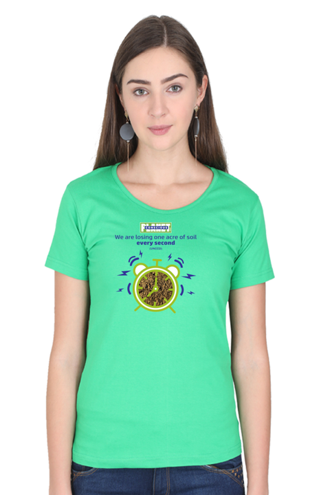 One Acre of Soil Every Second T-Shirt for Women - Flag Green