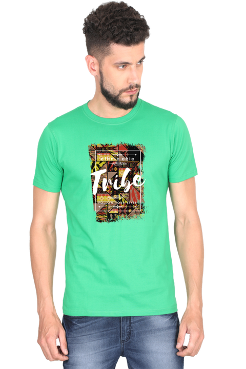 Ethnic Chic Tribe Flag Green T-Shirt for Men