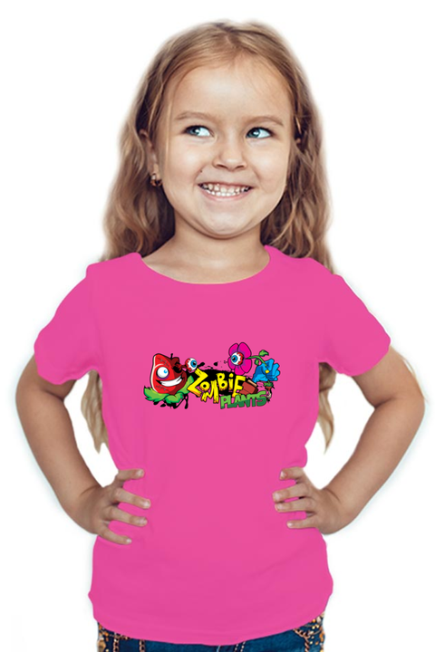 Zombie Plants Halloween Pink T-Shirt for Girls