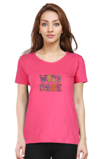 Wild and Free Pink T-Shirt for Women