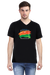 Colours of India V-Neck T-Shirt for Men - Black