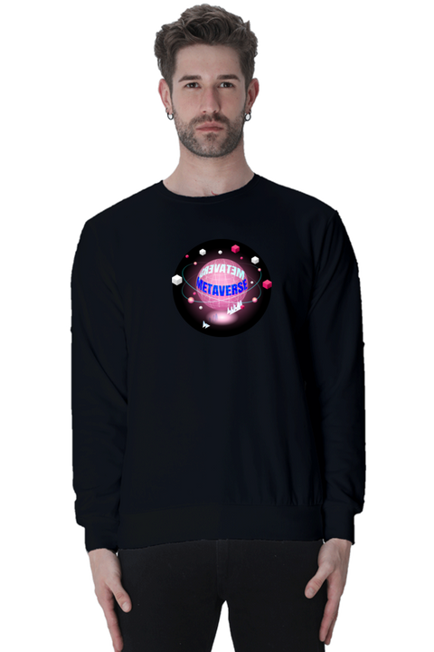 World Metaverse Black Sweatshirt for Men