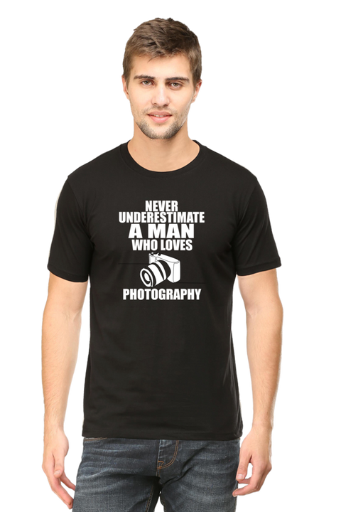 Man Who Loves Photography T-Shirt for Men - Black