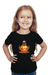 Halloween Pumpkin Black T-Shirt for Girls