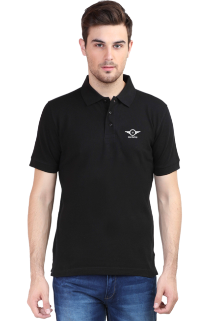 Warlistop Black Polo T-Shirt for Men