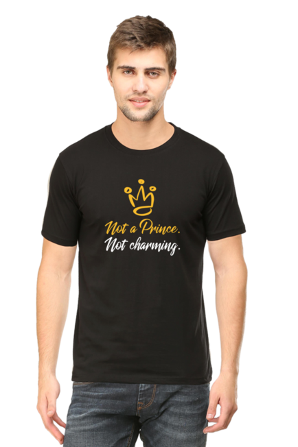 Not a Prince, Not Charming Black T-Shirt for Men