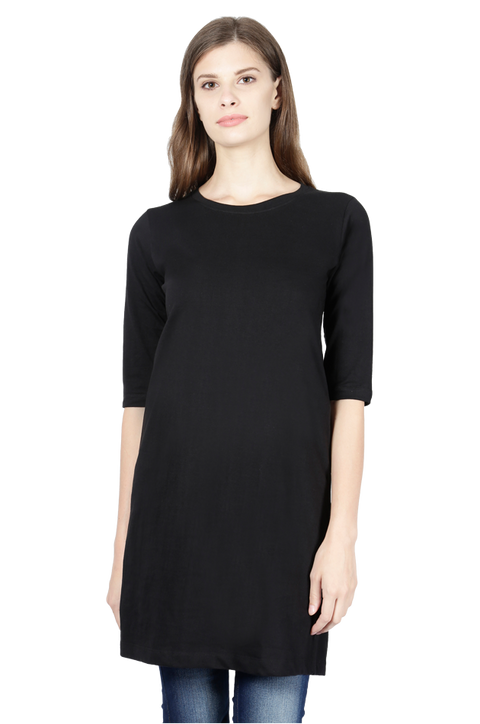 Black Long Cotton T-shirts to Wear with Leggings