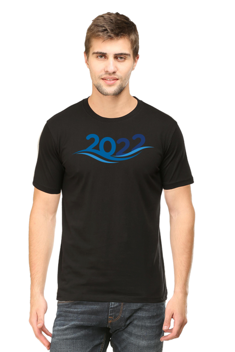 New Year 2022 Blues T-shirt for Men - Black